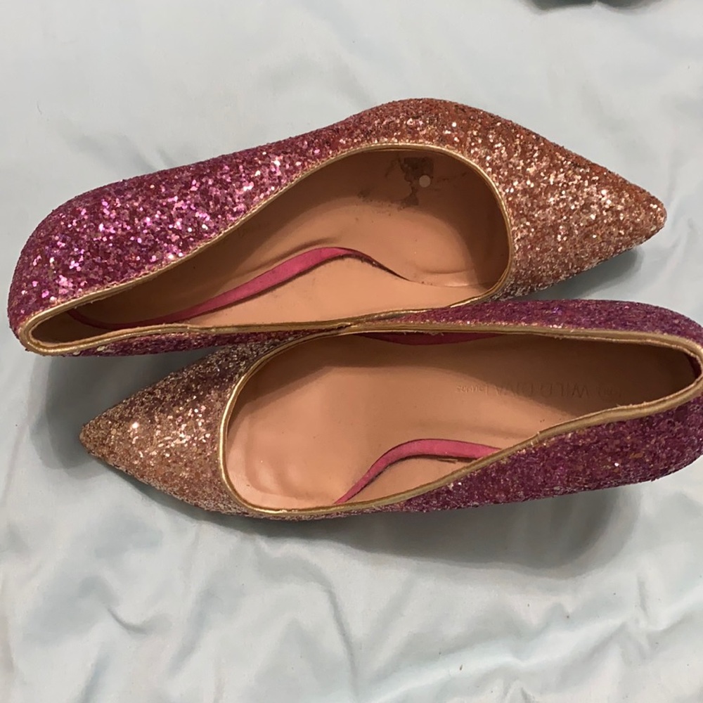 Wild diva two tone sparkle heels